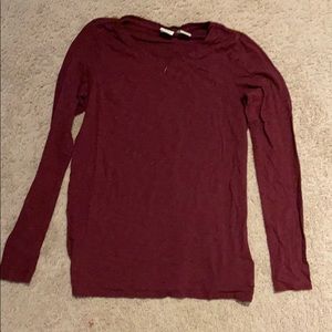 Plain Dark Red Long Sleeve Shirt
